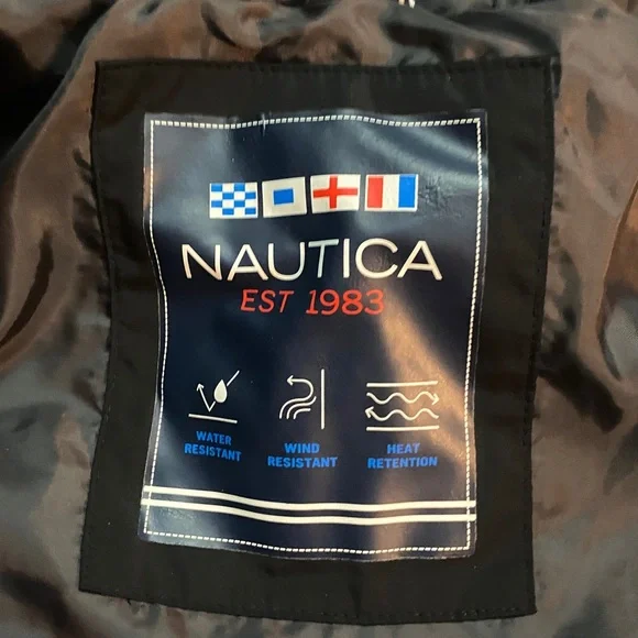 Nautica Men's Hooded Black Puffer Coat - Picture 4 of 6